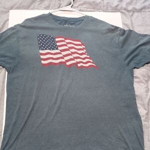 Men's Slate Blue Short-Sleeve Tee with American Flag Graphic